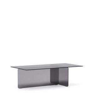 Журнальный столик Zaren из серого закаленного стекла, 120 x 60 см