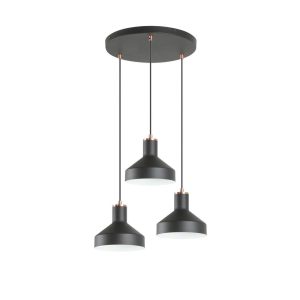 Irias Люстра 3L черный/медный D45