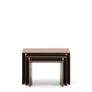 Litto Комплект из 3-х столиков из орехового шпона с отделкой натурального цвета