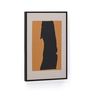 Zernu Абстрактная картина в оранжевых и чёрных тонах лен 42 x 65 см