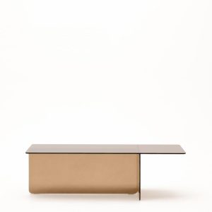 Журнальный столик Zaren из коричневого закаленного стекла, 120 x 60 см