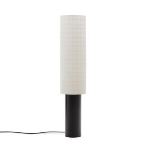 Напольная лампа Dulan из черного металла с абажуром из хлопка