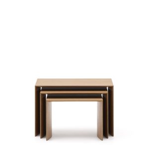 Litto Комплект из 3-х столиков из дубового шпона с отделкой натурального цвета