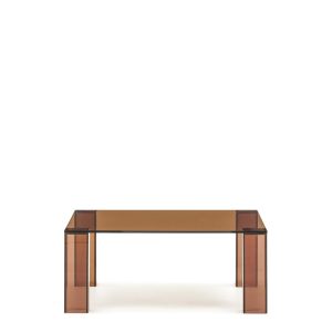 Журнальный столик Adularia из стекла коричневого цвета 85 x 85