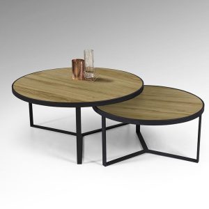 Набор столиков Naira из меламина с деревянной отделкой