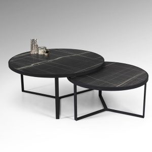 Набор столиков Naira из меламина с отделкой черный мрамор