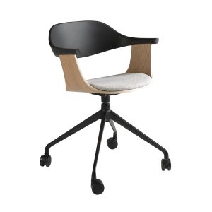 Офисный вращающийся стул 4130/DC-S200D из светло-серой ткани и пластика