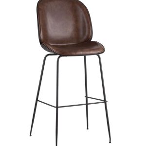 Стул барный Beetle PU со спинкой коричневый