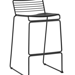 Стул полубарный Danny черный с черной подушкой