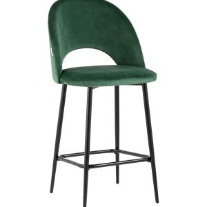 Стул полубарный Меган велюр зеленый