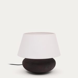 Настольная лампа Nessi из металла с отделкой под черную терракоту