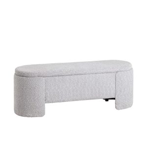 Банкетка Taks с местом для хранения букле светло-серый