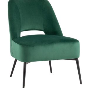 Кресло лаунж Бостон велюр зелёный
