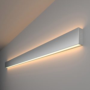 Линейный светодиодный накладной двусторонний светильник 128см 50Вт 3000К
серебряный 101-100-40-128