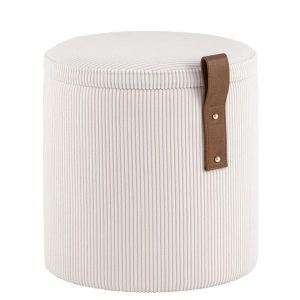 Пуф Руни XS с ящиком вельвет белый