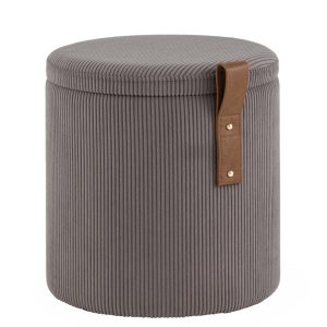 Пуф Руни XS с ящиком вельвет тёмно-серый