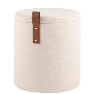 Пуф с ящиком Эркки рогожка S белый