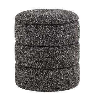 Пуф с ящиком Hive XS букле черный меланж
