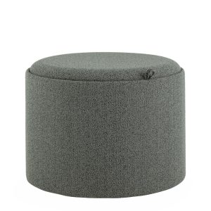 Пуф с ящиком Хюгге L букле темно-серый