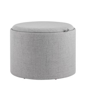 Пуф-столик с ящиком Хюгге L рогожка серый