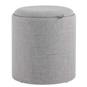 Пуф-столик с ящиком Хюгге S рогожка серый