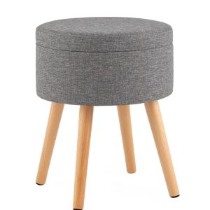 Пуф с ящиком Store Woody рогожка серая