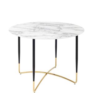 Стол обеденный Даймакс 110*110 белый мрамор