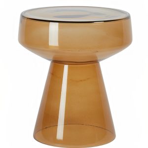 Охровый приставной столик "Флумс" Ø 37 см.