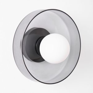 Настенный светильник "Кассель" с дымчатым стеклом - Ø 25 см