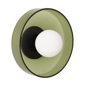 Настенный светильник "Кассель" с зеленым стеклом - Ø 25 см