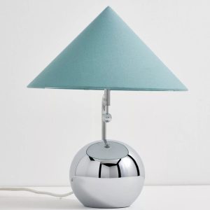 Серебристая лампа "Шанталь" с мятным конусным абажуром