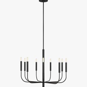 Большая чёрная люстра "Уорвик"