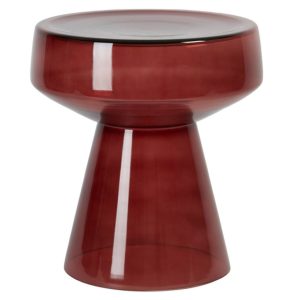 Бордовый приставной столик "Флумс" Ø 37 см.