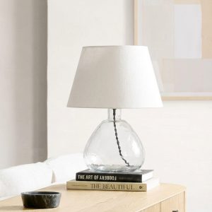 Прозрачная настольная лампа "Дэми" с чёрным проводом