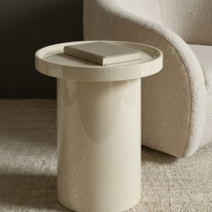 Белый приставной столик "Чирелла" - Ø 40