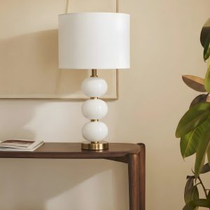 Белая настольная лампа "Райс"