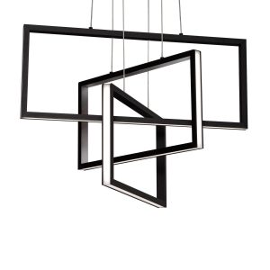 Прямоугольная чёрная люстра "Ульрих"