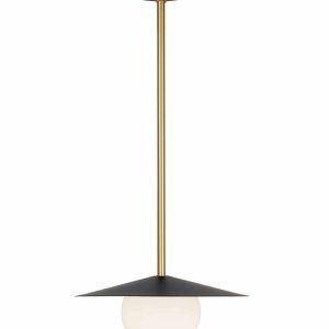 Чёрно-золотой подвесной светильник "Милти"