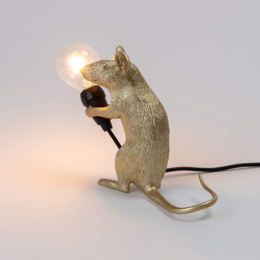 Настольная лампа Mouse Lamp Sitting GOLD USB