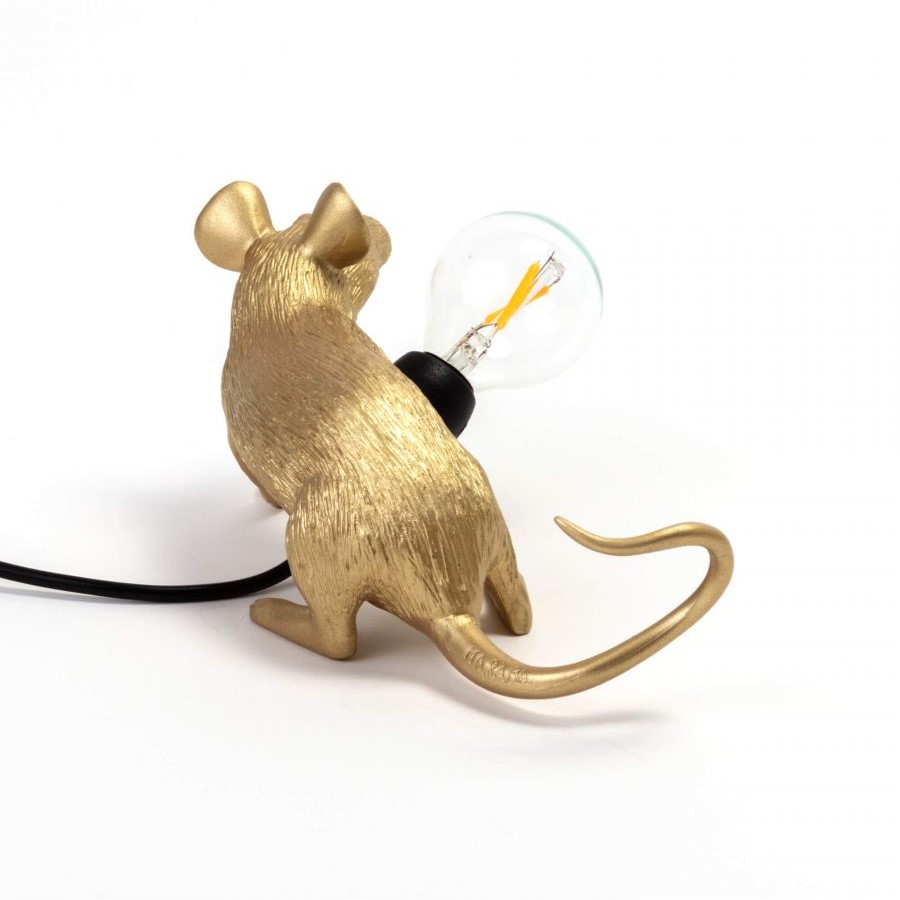 Настольная лампа Mouse Lamp Lyie Down Gold USB