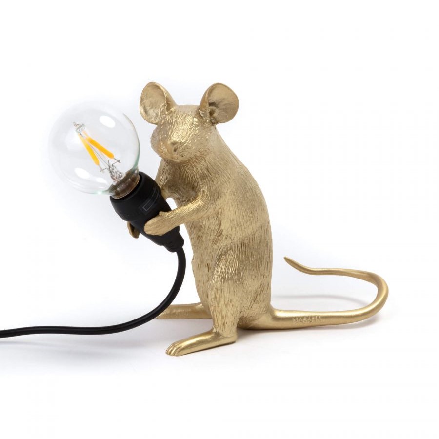 Настольная лампа Mouse Lamp Sitting GOLD USB