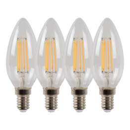 Лампа светодиодная диммируемая Lucide E14 4W 2700K прозрачная 49023/14/60