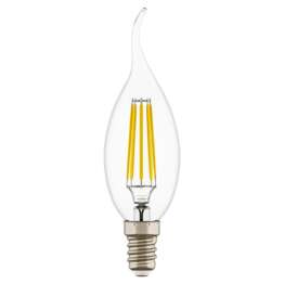 Лампа светодиодная филаментная Lightstar LED Filament E14 6W 3000К свеча на ветру прозрачная 933602