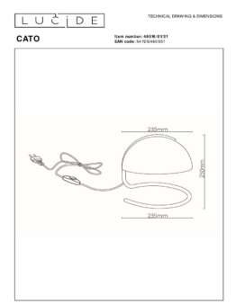 Настольная лампа Lucide Cato 46516/01/31