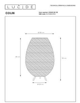 Настольная лампа Lucide Colin 03543/50/30