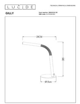 Настольная лампа Lucide Gilly 36612/04/30