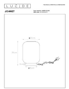 Настольная лампа Lucide Joanet 45594/01/65