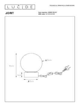 Настольная лампа Lucide Jorit 45563/25/61