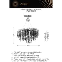 Подвесная люстра Aployt Zhozefina APL.849.03.10