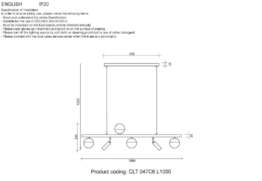 Подвесная люстра Crystal Lux CLT 047C6 L1000 BL-GO